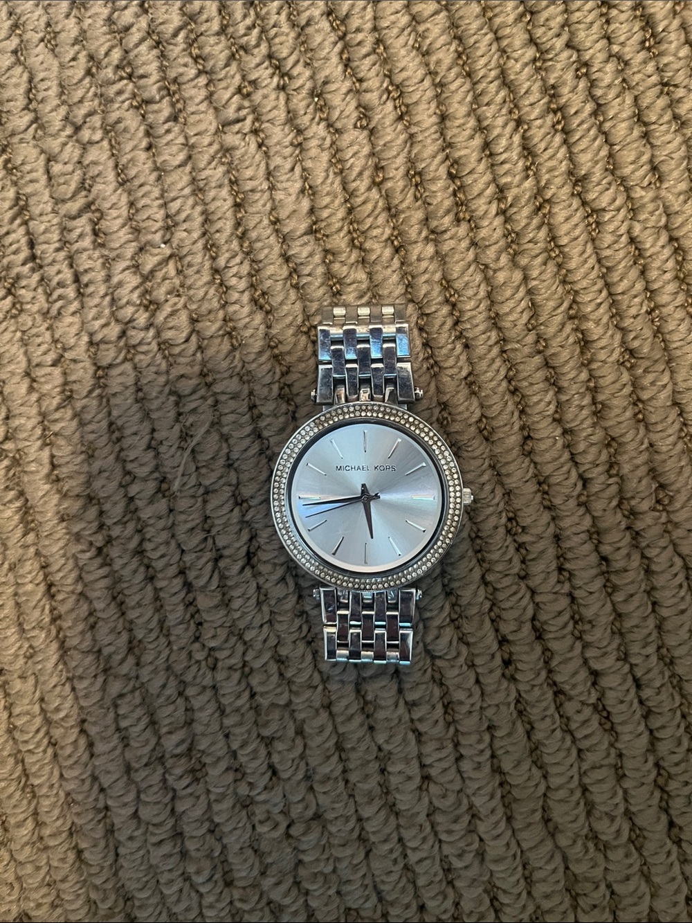 Michael Kors Silver Tone Bracelet Watch with Crystal Bezel